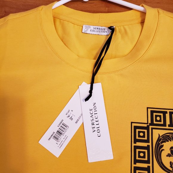 Versace Collection Men's Slim Fit Yellow T-Shirt - Picture 3 of 5